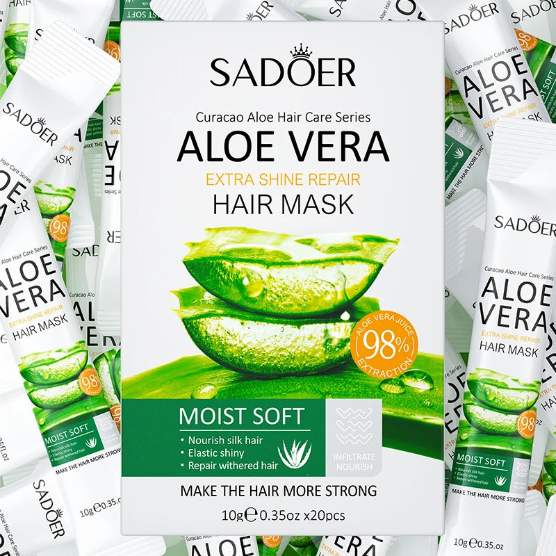 SADOER Aloe Vera Hair Mask 20 Pack – Moisturizing Treatment