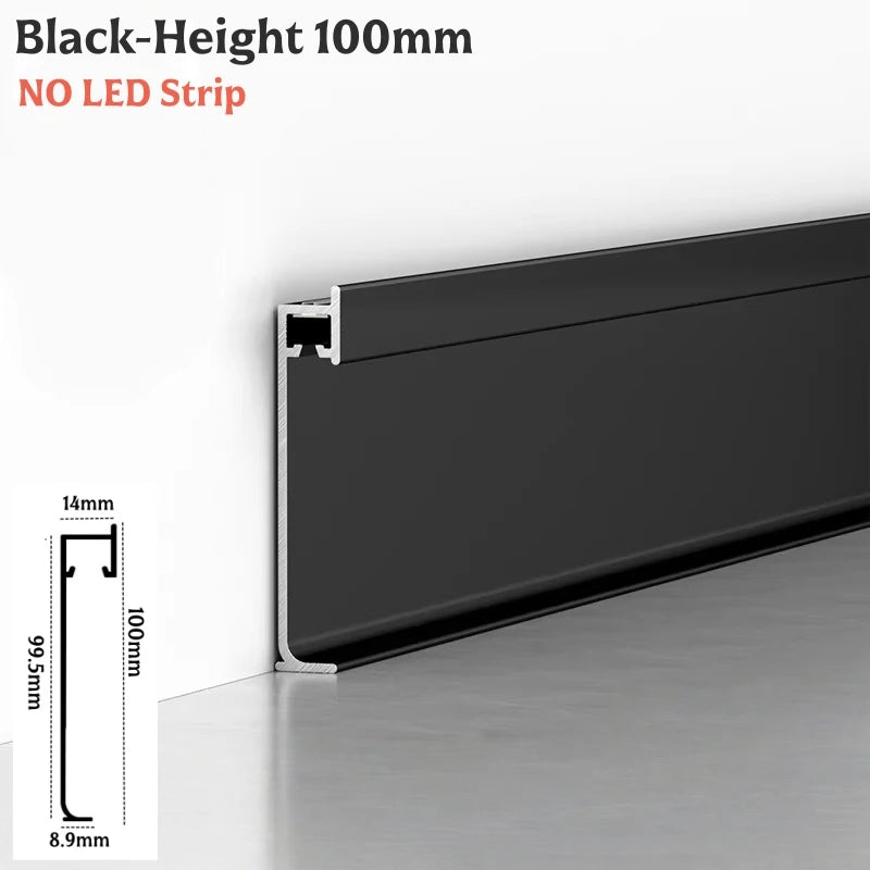 Ultra-Thin Recessed LED Skirting Baseboard Aluminum Profile 150mm