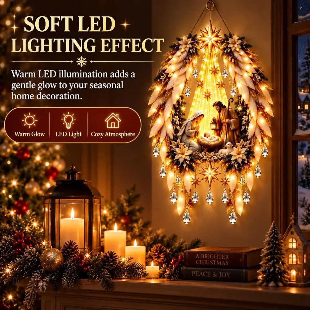 LED Nativity Scene Wall Light – Warm White Christmas Decor