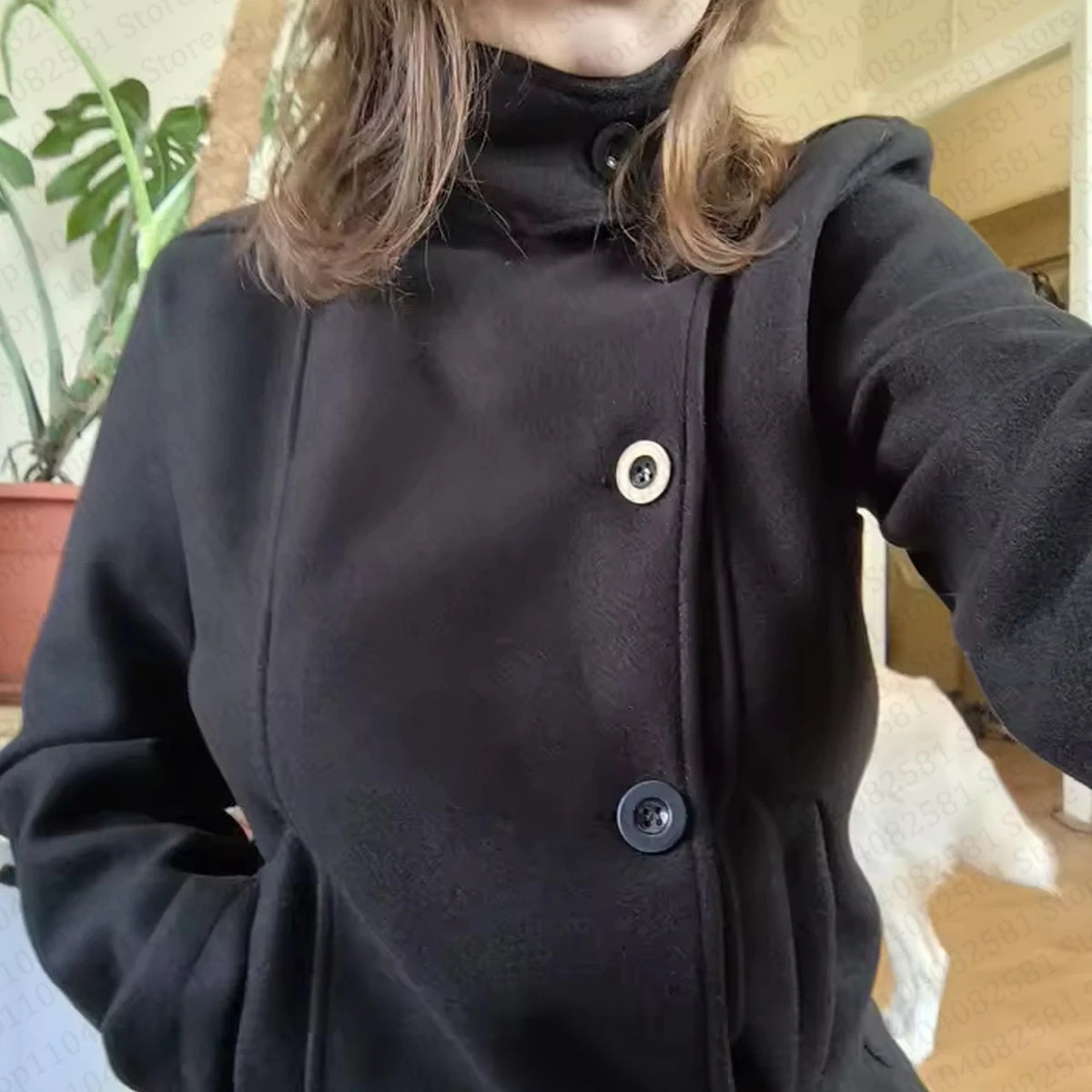 Y2K Harajuku Turtleneck Coat – Women's Streetwear Jacket