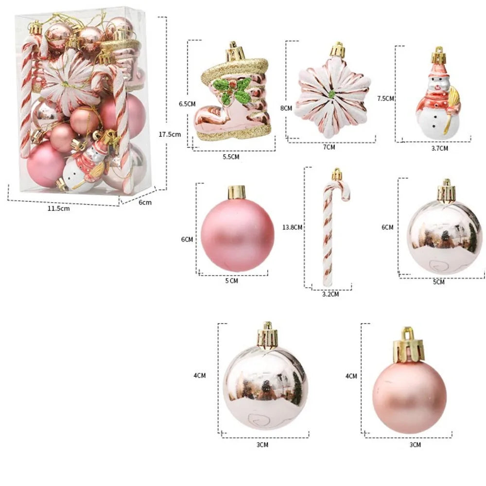 Mixed Shape Christmas Ornament Balls – Red, Gold & Rose Gold