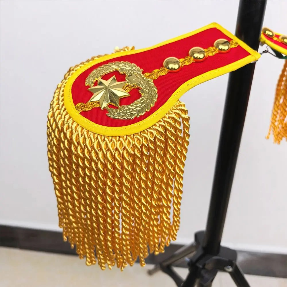 Tassel Fringe Shoulder Epaulettes – Punk Brooch Pin Pair