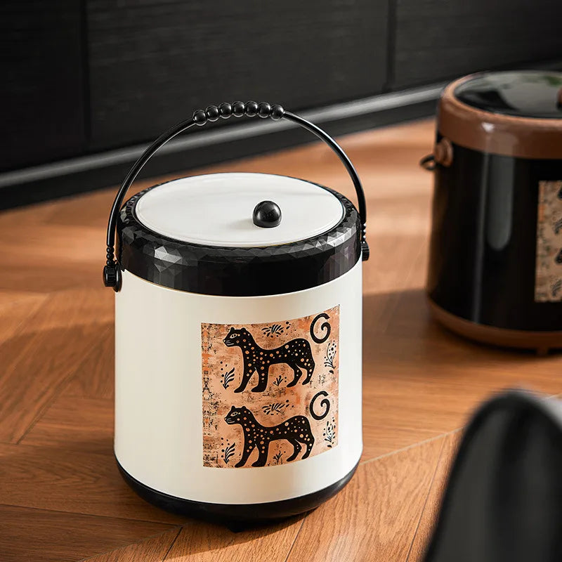 Vintage Mid-Century Modern Trash Can – Decorative Waste Bin