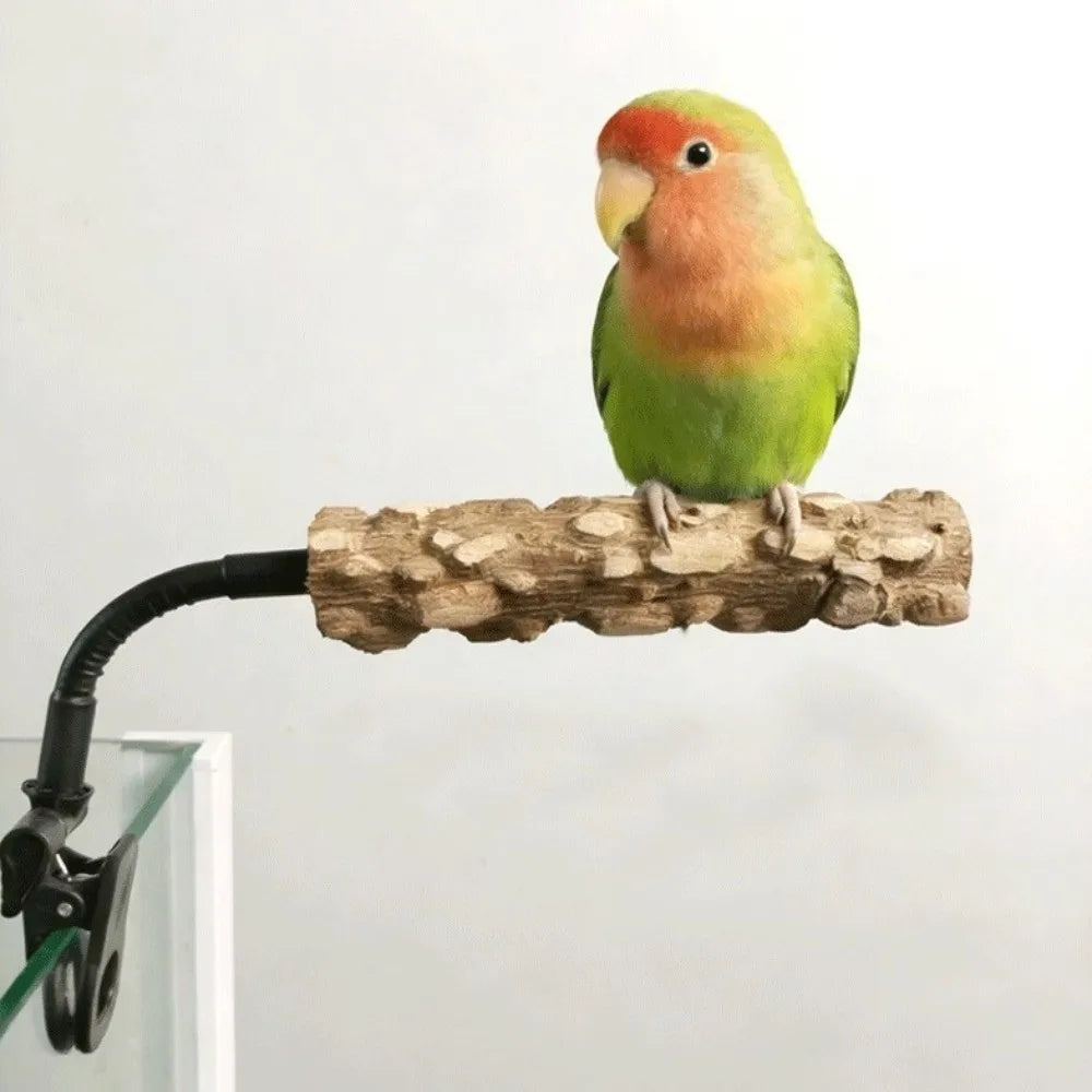 Wooden Parrot Perch Stand – Bendable Adjustable Bird Stand