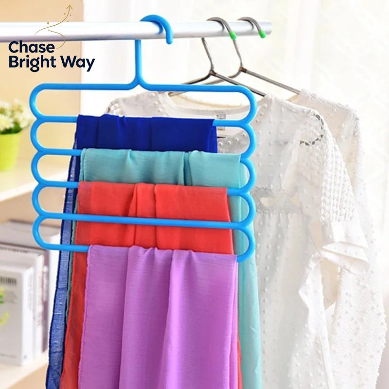 5-Tier Pants Hanger – Anti-Slip Space-Saving Closet Rack