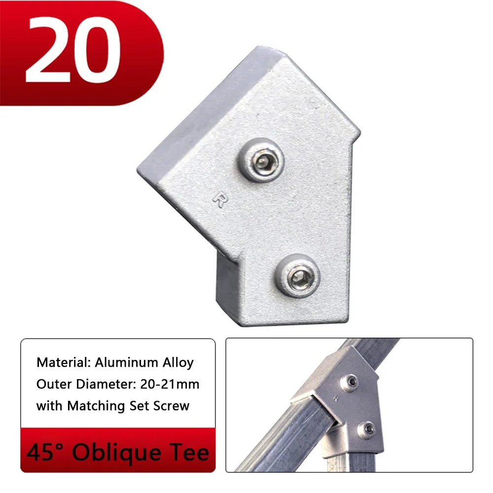 Aluminum Alloy Square Tube Pipe Clamp Connector | 3 Sizes