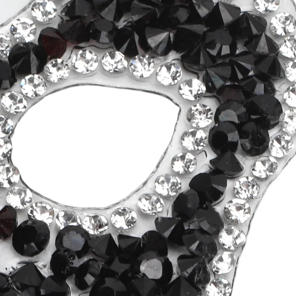 5-Pack Black Skull Rhinestone Iron-On Patches | DIY Glitter