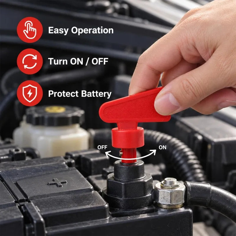 Red Replacement Key for Car Battery Disconnect Cut-Off Switch