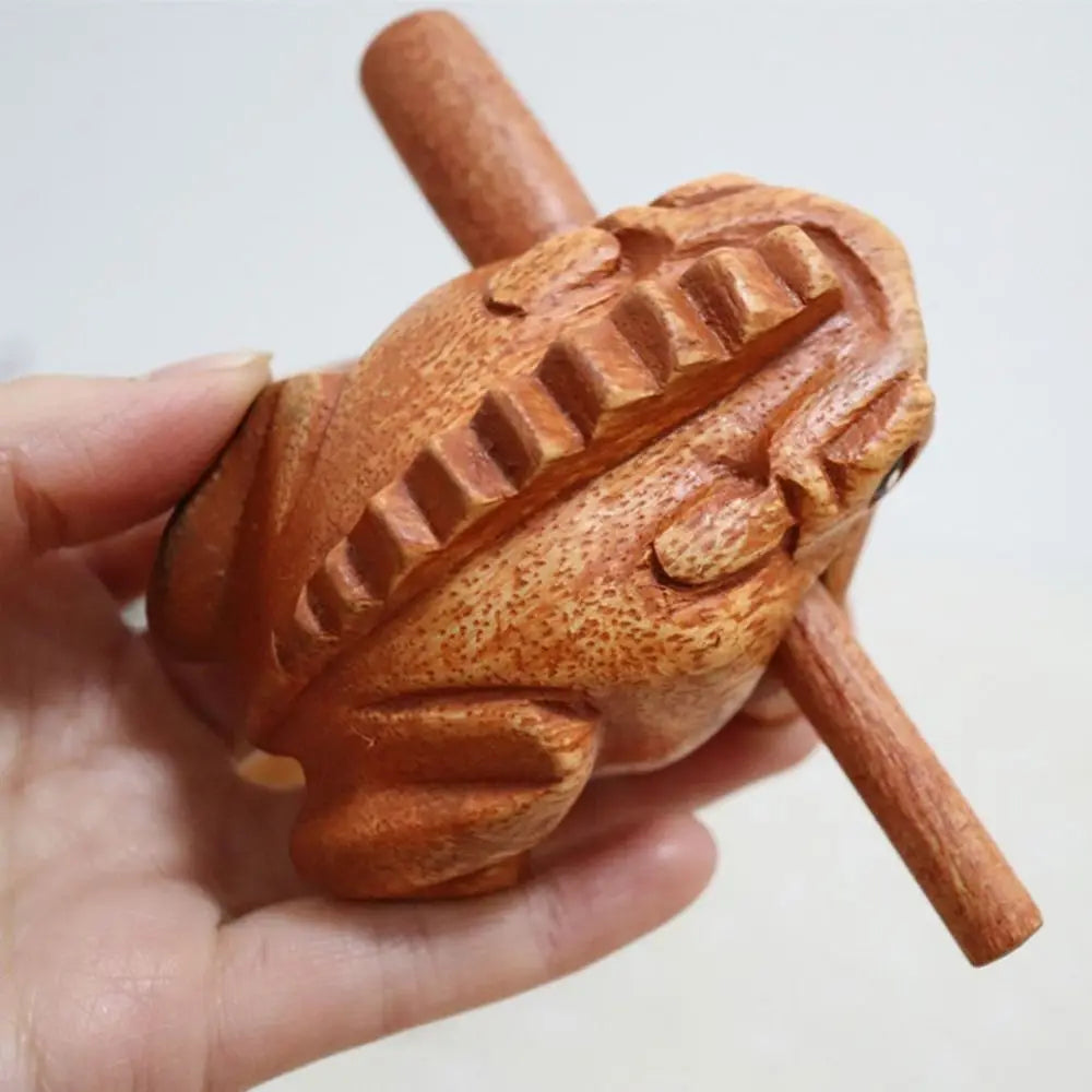 Wooden Frog Guiro Rasp – Handcrafted Percussion Instrument & Décor