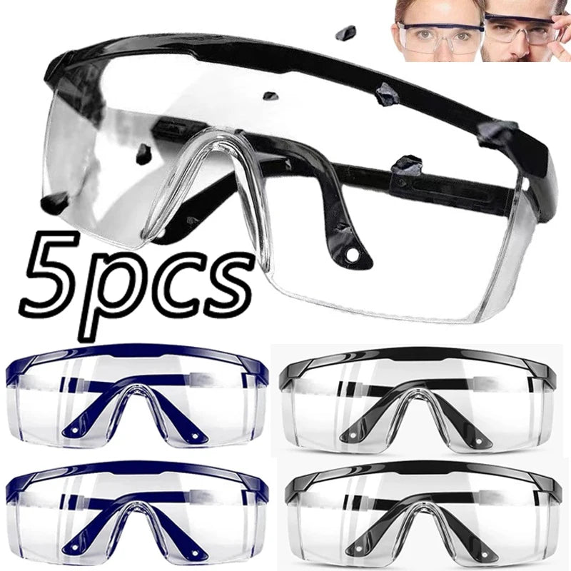 5-Pack Safety Goggles – Anti-Fog Dustproof Clear Lens Protection