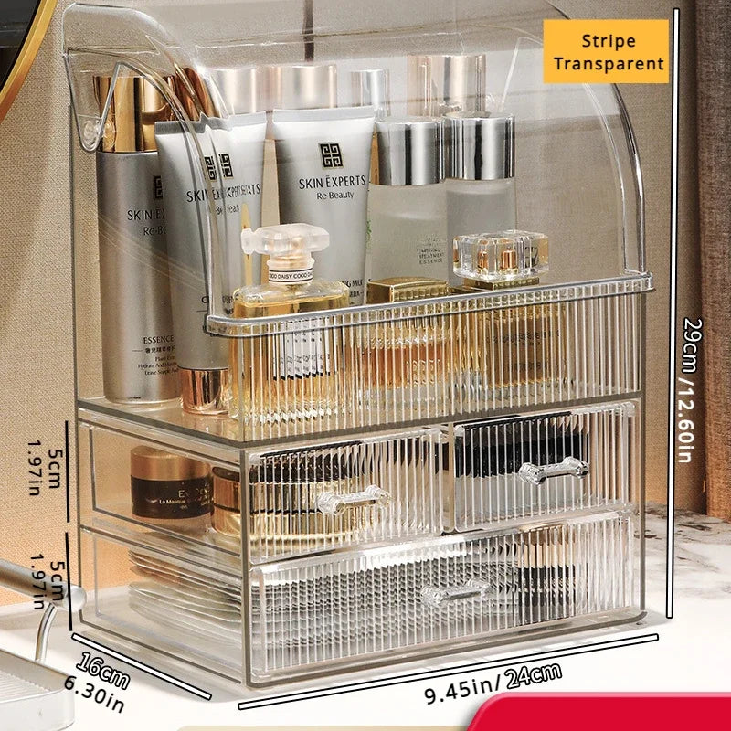Transparent Acrylic Cosmetics Storage Box – Dustproof Organizer