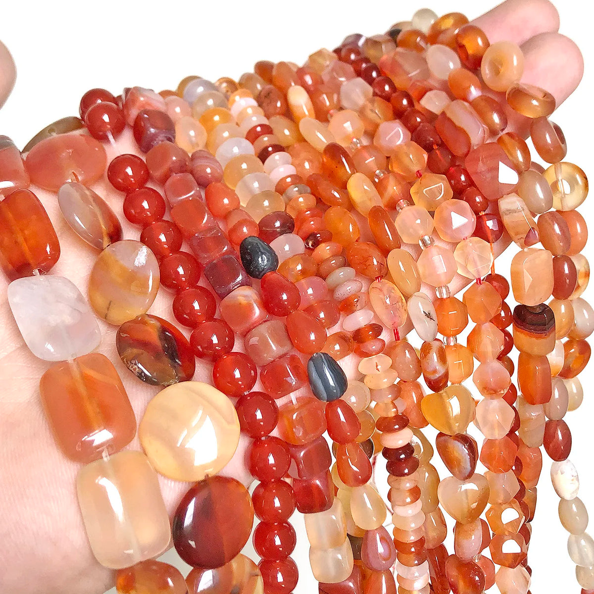 Red Agate Carnelian Loose Stone Beads 8mm – DIY Jewelry