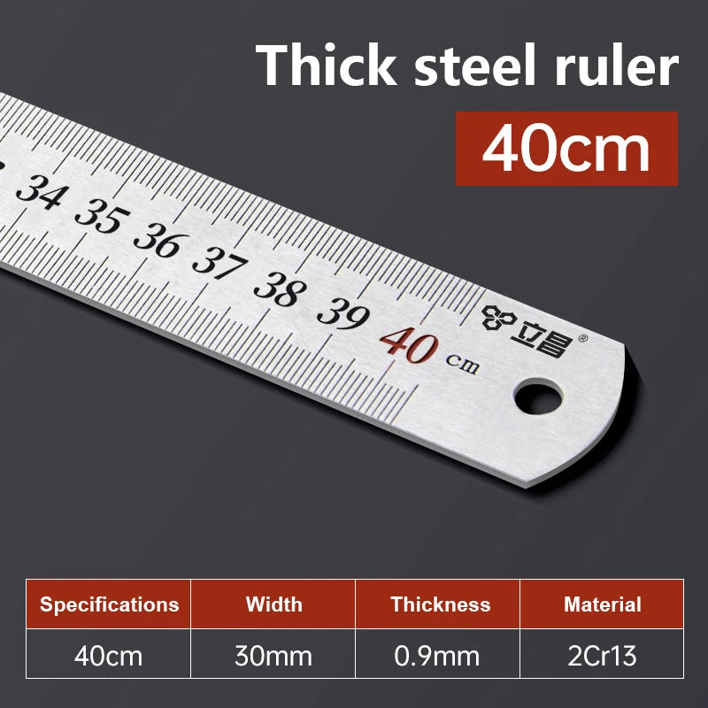 Satin Chrome Stainless Steel Machinist Ruler – MM Scale