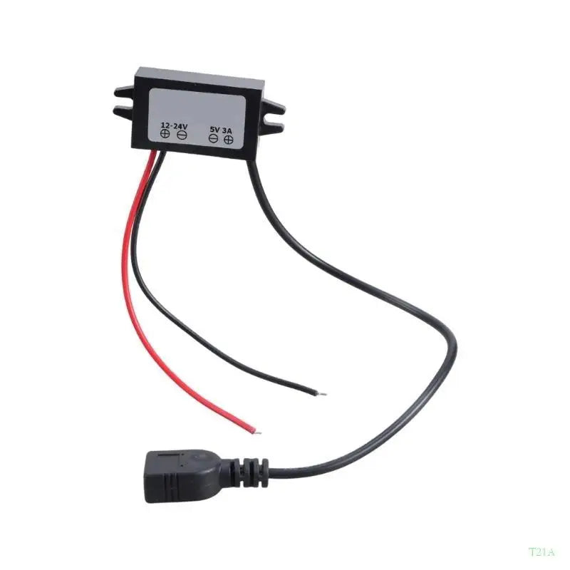 T21A DC 12V/24V to USB 5V 3A Power Adapter – Car & Solar