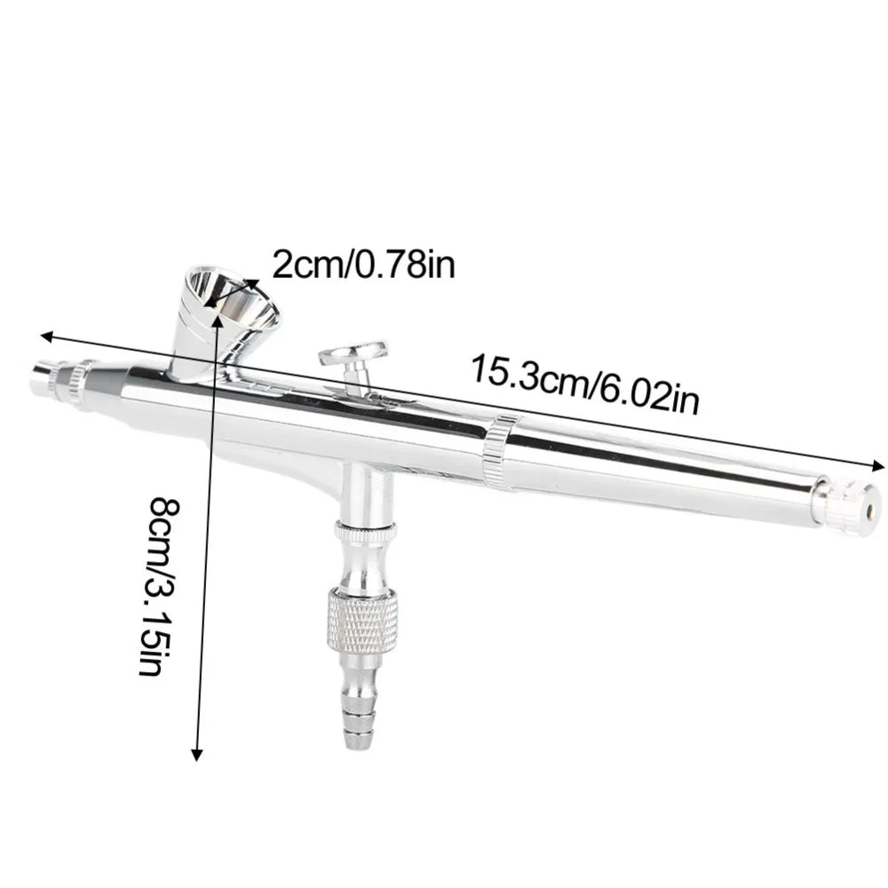 Dual-Action Gravity Feed Airbrush – 0.2mm Nozzle | Silver