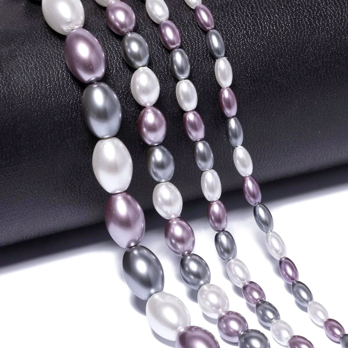 Rice Shape Glass Imitation Pearl Beads – 4 Sizes Multicolor DIY