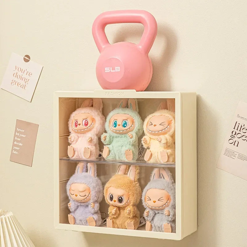 Plush Doll Display Case 2/3-Tier Dustproof Flip Lid 28cm