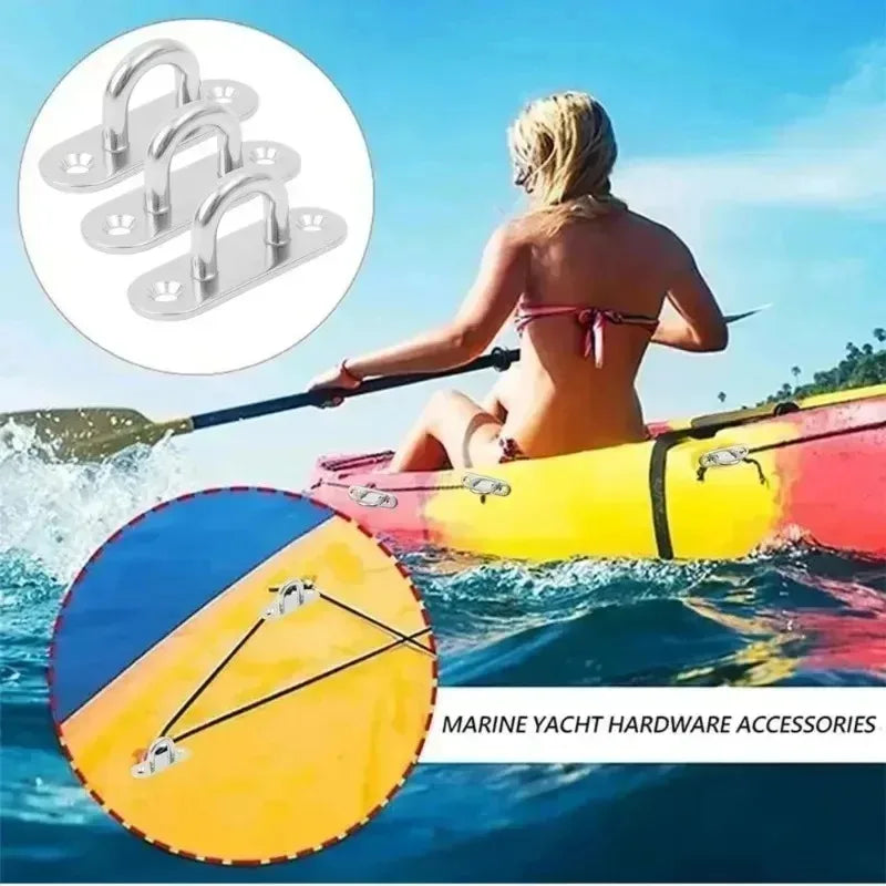 M5 M6 Stainless Steel Oblong Pad Eye Hook Ring – Marine Grade