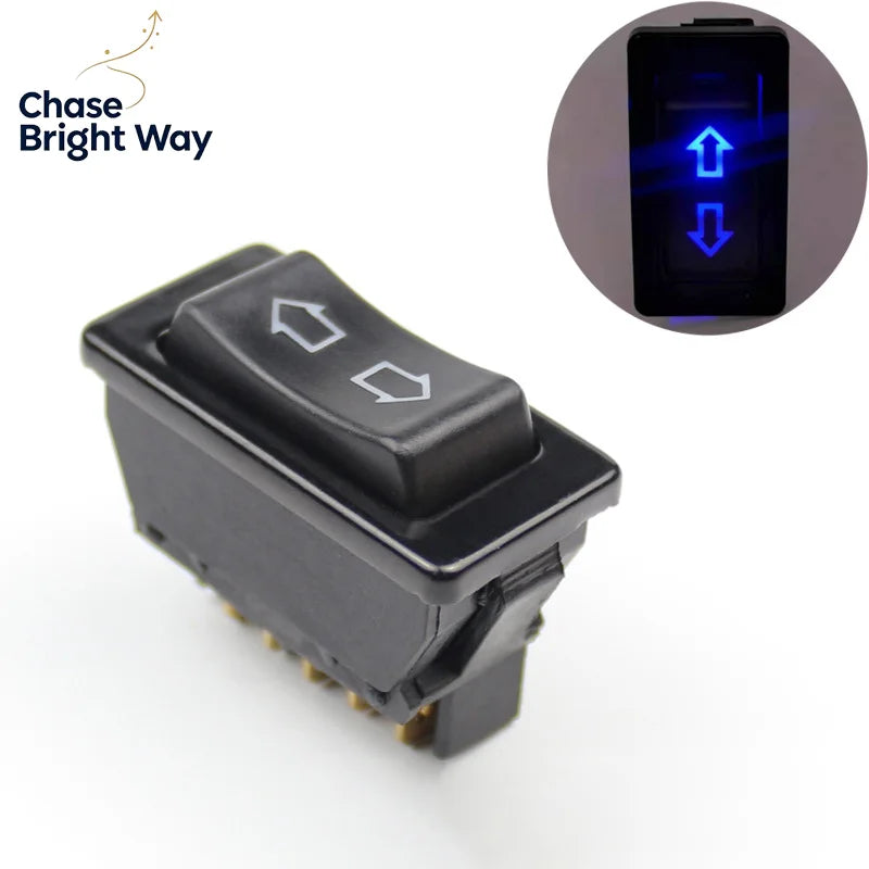 Universal 12V 20A Car Power Window Switch – 5-Pin Blue
