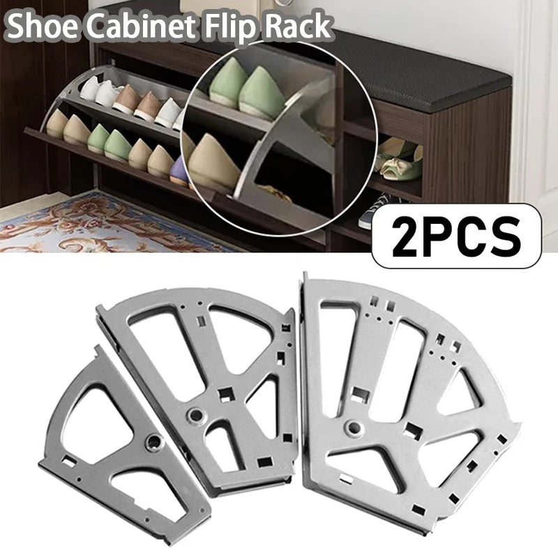 Steel Shoe Cabinet Flip Hinges 2-Pack | Rack Shelf Hardware