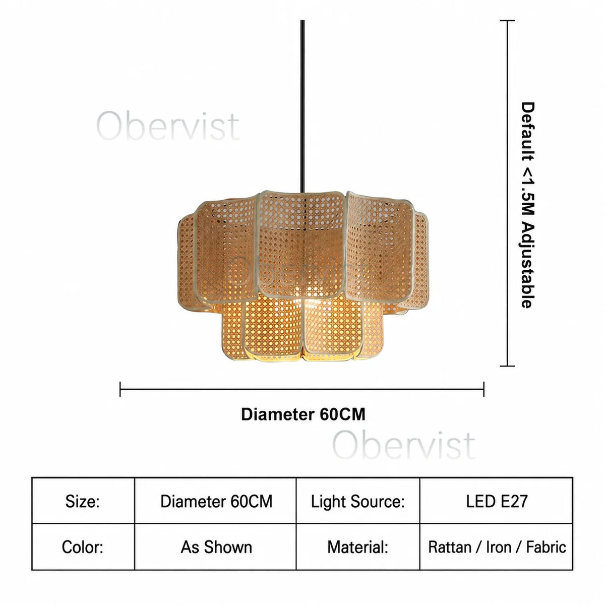 Wabi Sabi Rattan Pendant Light – Boho Hanging Ceiling Lamp