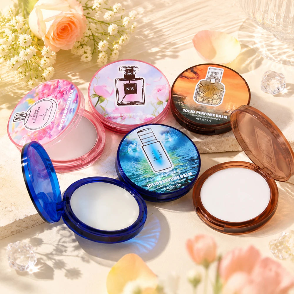 Solid Perfume Balm Set – 6 Scents Travel Pocket Fragrance