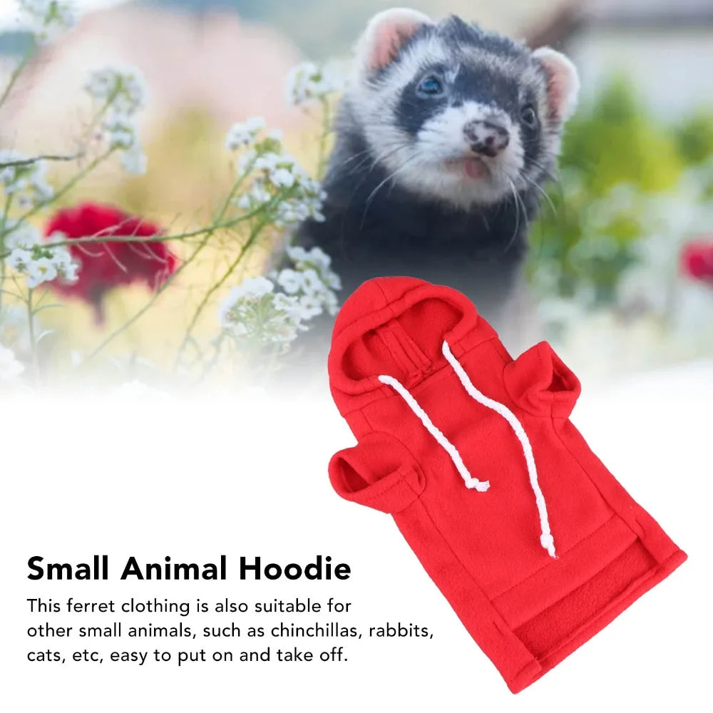 Ferret Hoodie Sweatshirt – Warm Polyester Small Pet Outfit