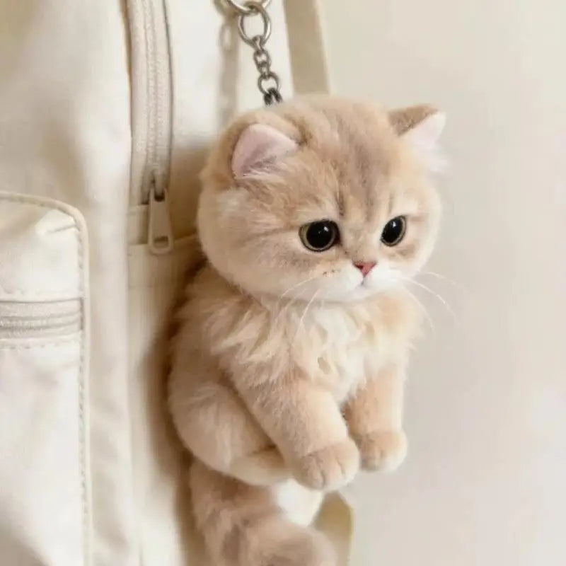 British Shorthair Kitten Plush Keychain | Soft Cat Bag Charm