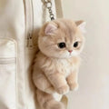 British Shorthair Kitten Plush Keychain | Soft Cat Bag Charm
