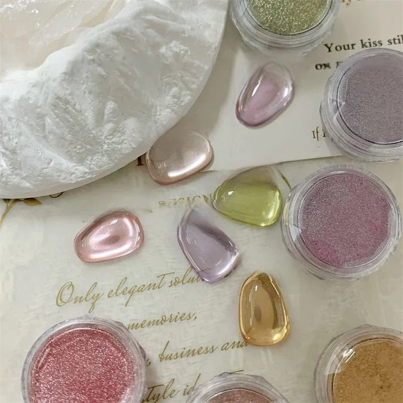 Aurora Mirror Chrome Nail Powder – Holographic Glitter Pigment