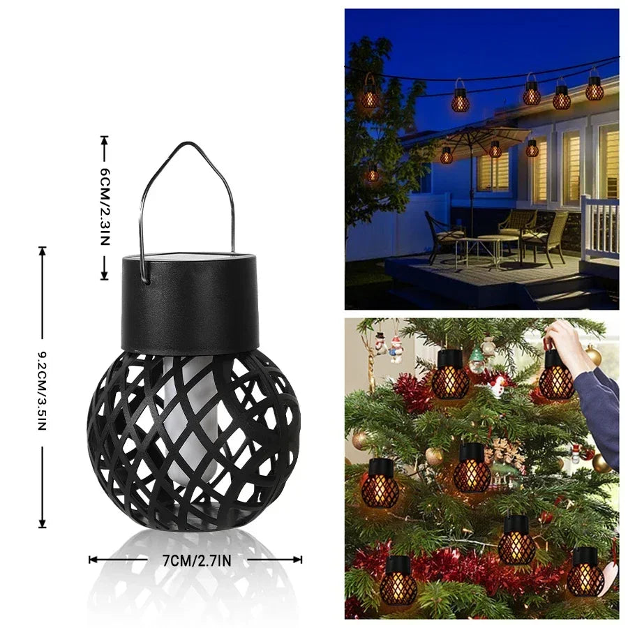 Solar Flame Hanging Ball Lamp – Waterproof Outdoor Decor 8-Pack