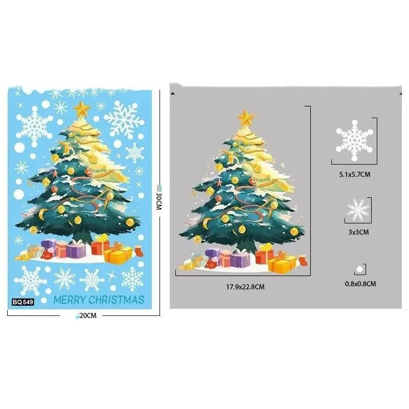 Christmas Window Clings – Removable Self-Adhesive PVC Decals