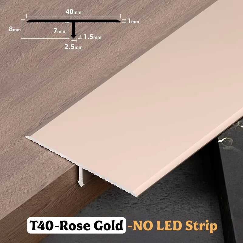 T-Shape Aluminum Floor Transition Strip | Tile Gap Edge Profile