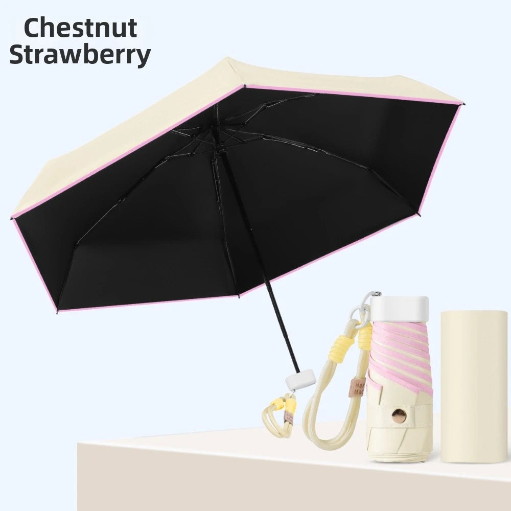 UPF 50+ Mini Folding Pocket Umbrella – UV & Rain Dual Use