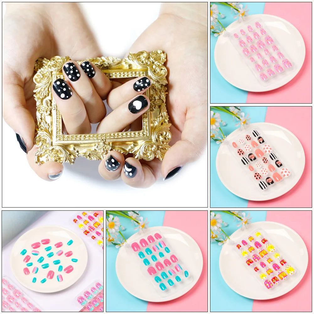 Y2K Press-On False Nails – 24-Piece Wearable Fake Nail Tips