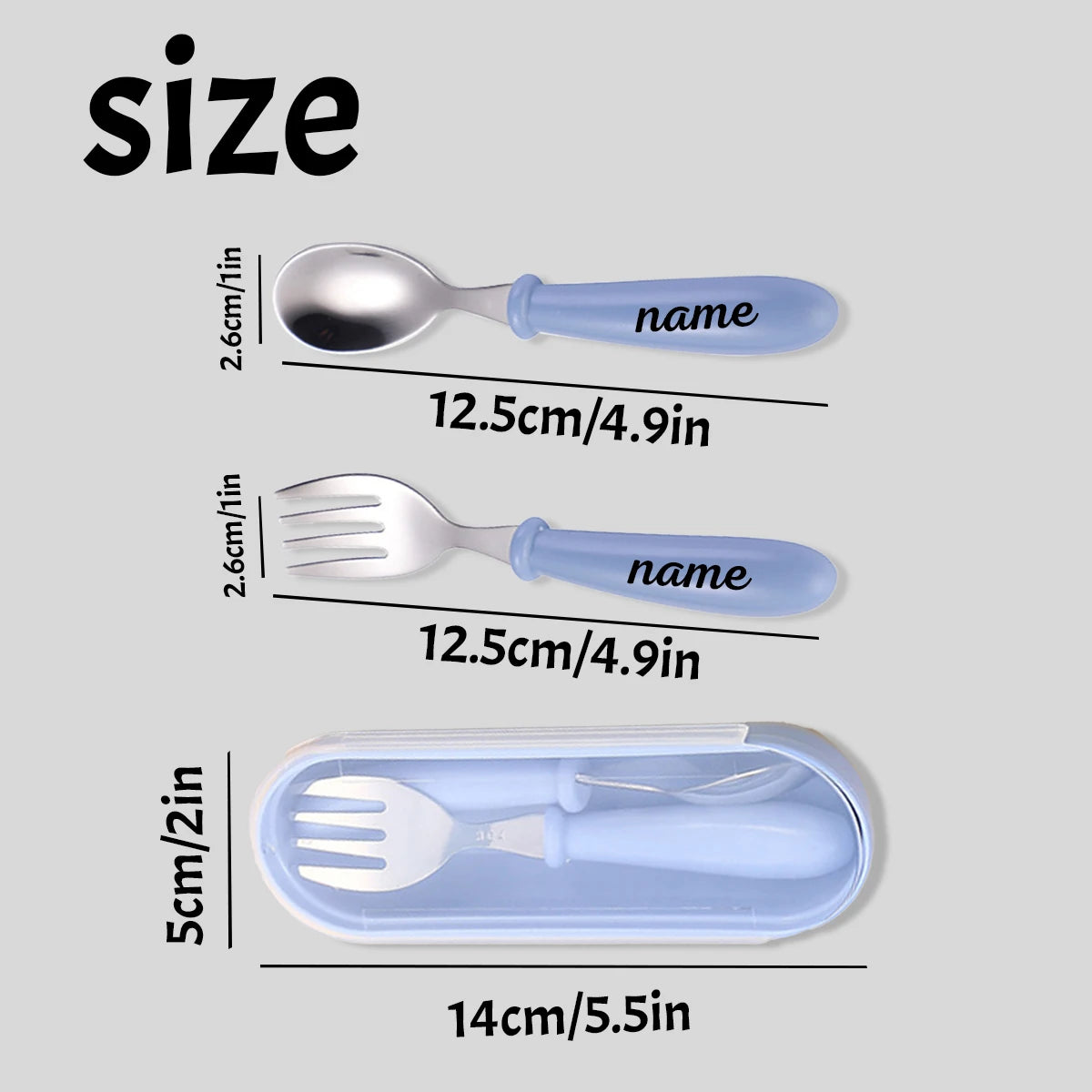 Personalized Baby Utensils – Engraved Stainless Steel Fork & Spoon