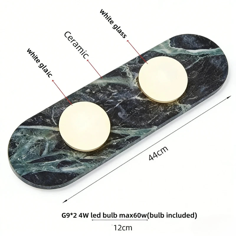 White Marble LED Wall Sconce – Wabi Sabi Stone Wall Lamp