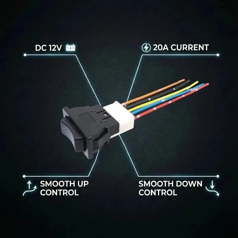 Universal Car Power Window Switch 5 Pin DC 12V 20A Button