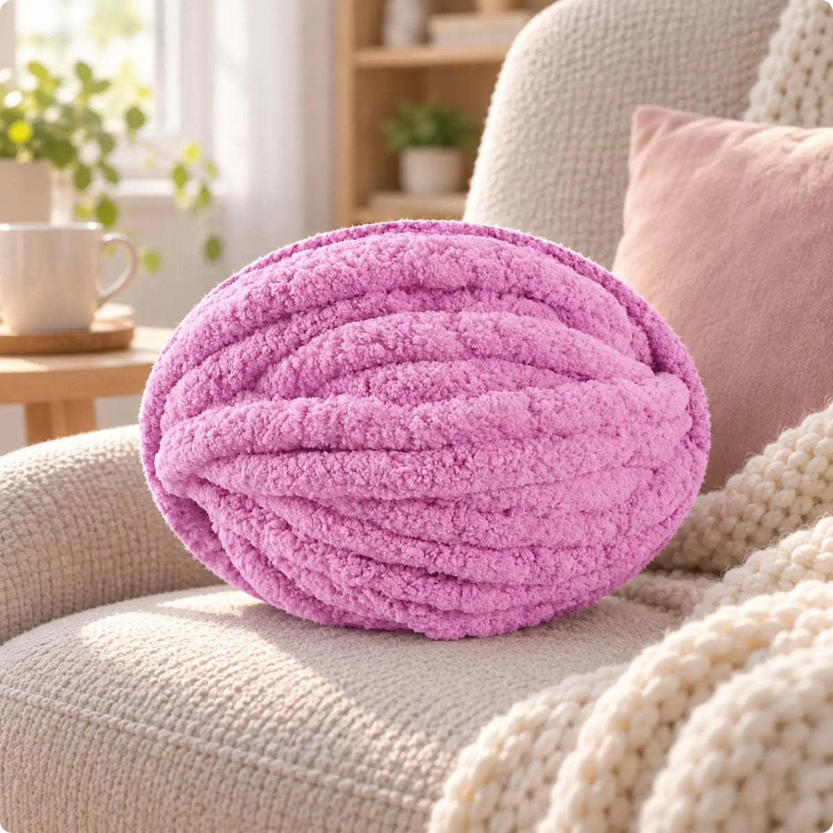 Jumbo Fuzzy Chenille Yarn Ball – Hand Knitting & Crafting