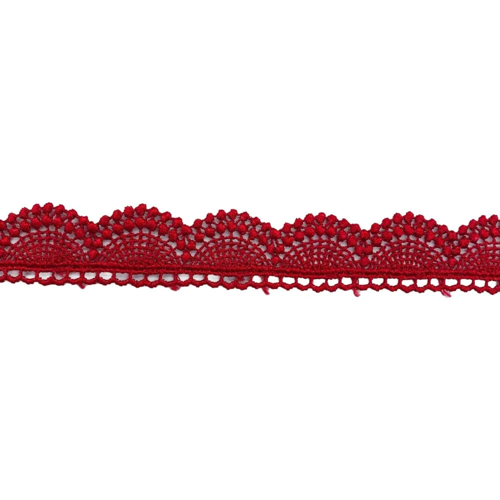 15 Yards Embroidered Lace Trim – Scallop Edge, 10 Colors