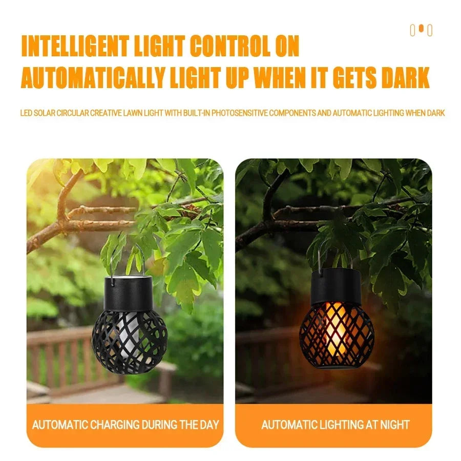 Solar Flame Hanging Ball Lamp – Waterproof Outdoor Decor 8-Pack
