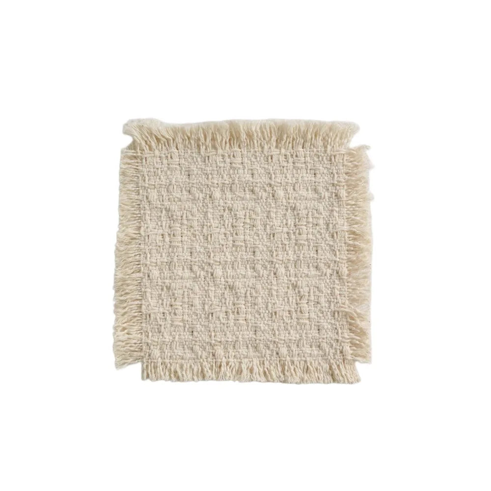 Beige Cotton Square Placemat – Table Mat & Photo Prop