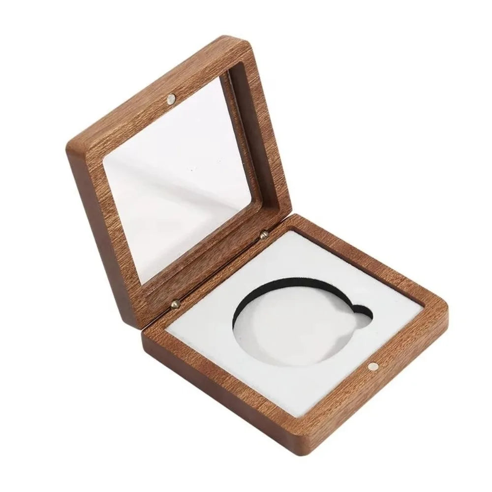 Walnut Wood Coin Display Box – Coin & Badge Window Gift Box