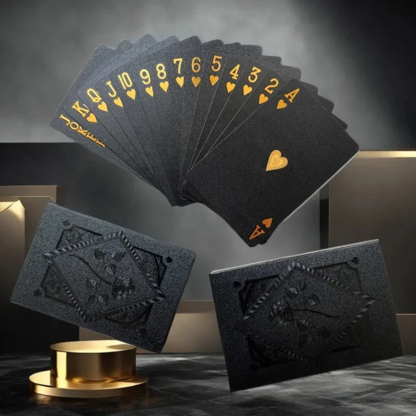 Black Gold Waterproof Poker Playing Cards – Fantasy Magic Deck