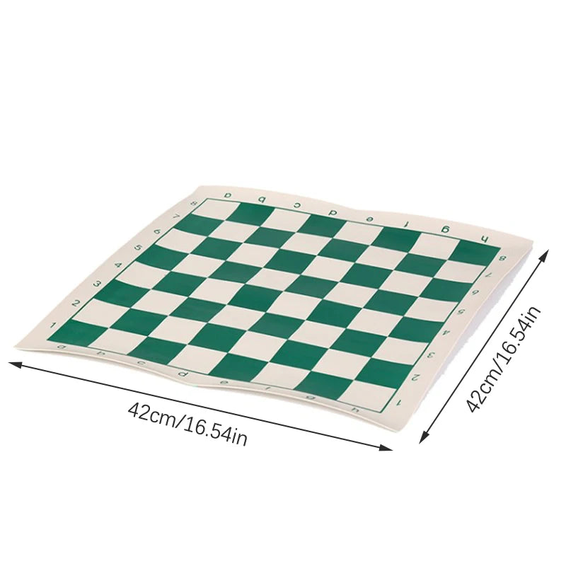 42cm PU Leather Chess Board – Green & White Kids Game Board