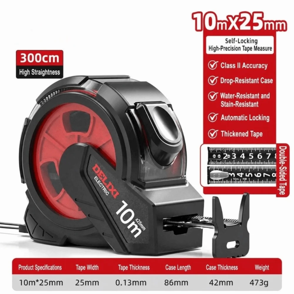 Steel Tape Measure Rubber Shell Double-Sided | 3M–10M