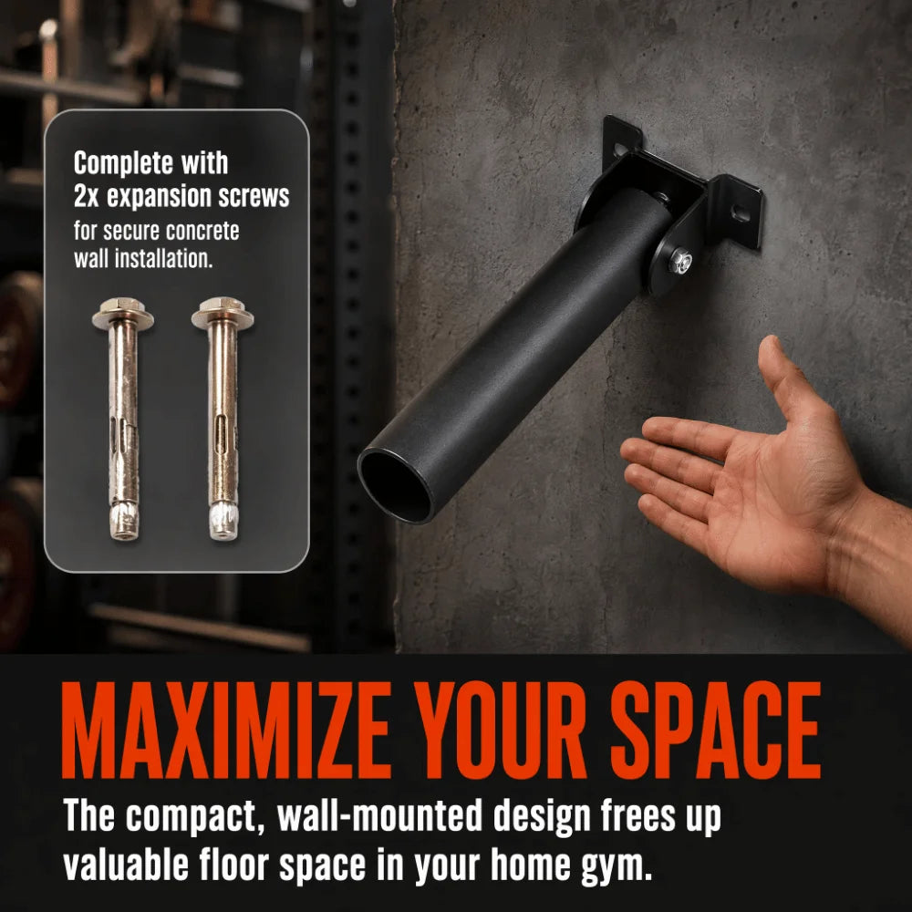 Wall Mount Landmine Training Sleeve & Weight Bar Bracket 3-Pack