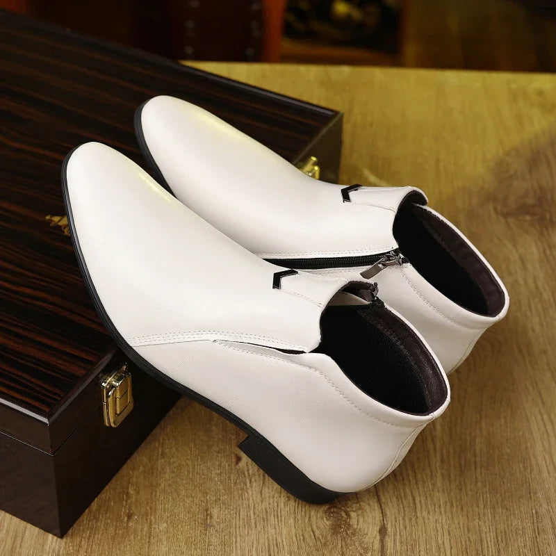 Men's Retro Ankle Chelsea Boots – Zipper High-Top Leather