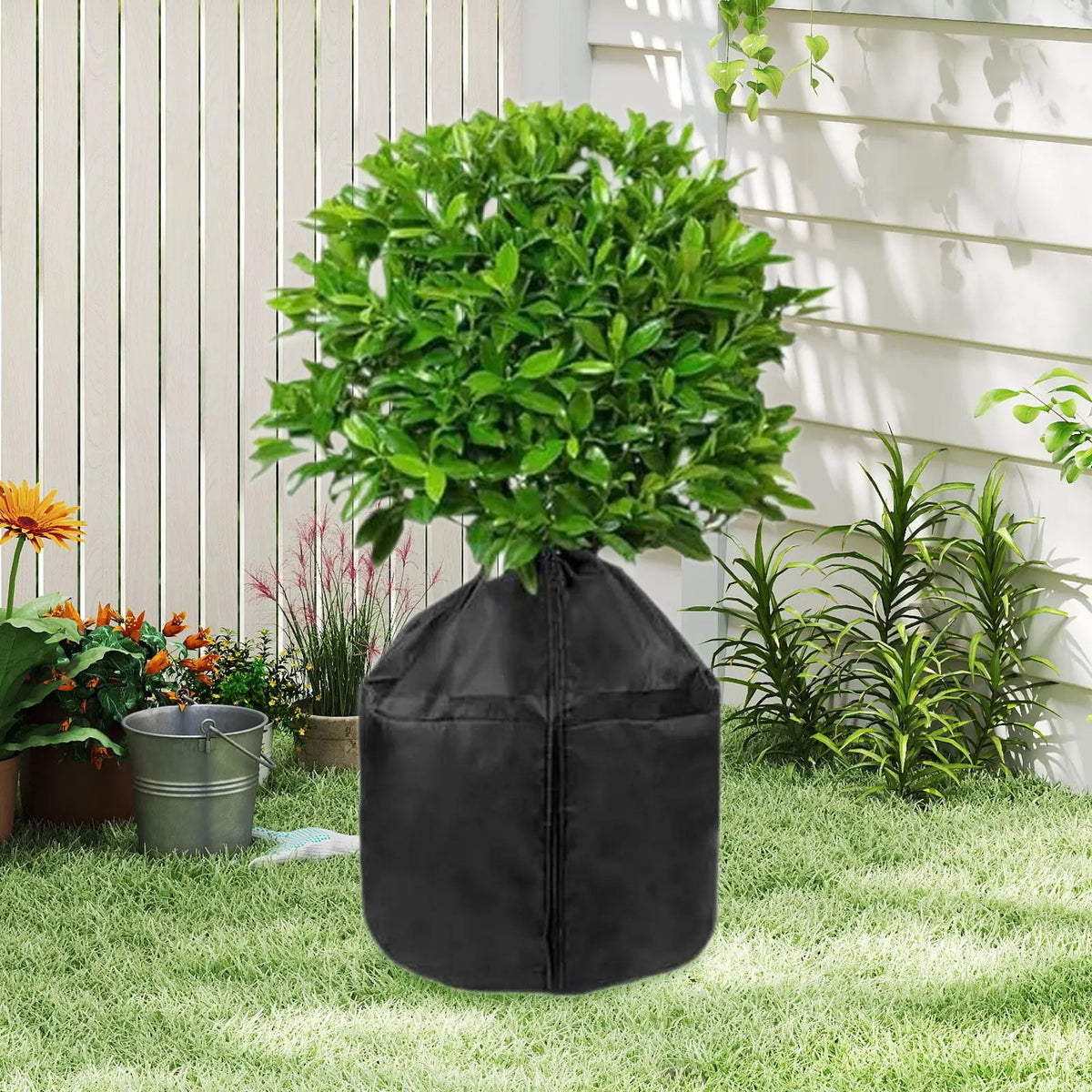 Plant Frost Protection Cover Bag – Oxford Cloth, Zipper & Drawstring