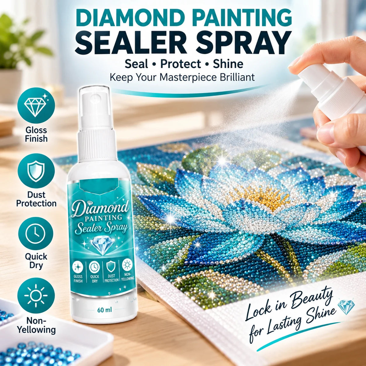 Diamond Painting Sealer Spray 60ml – High Gloss Quick-Dry